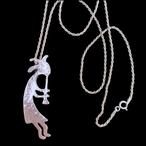 Vintage sterling Navajo Kokopelli Necklace